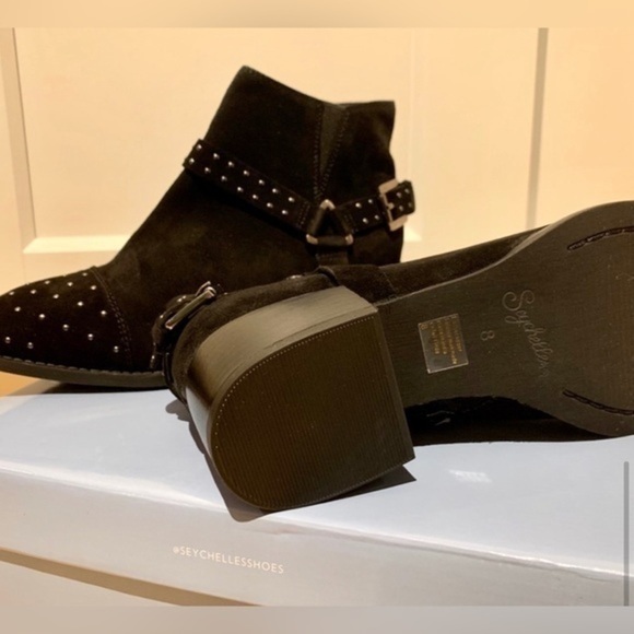 Seychelles Black Suede Studded Harness Bootie - Picture 5 of 5
